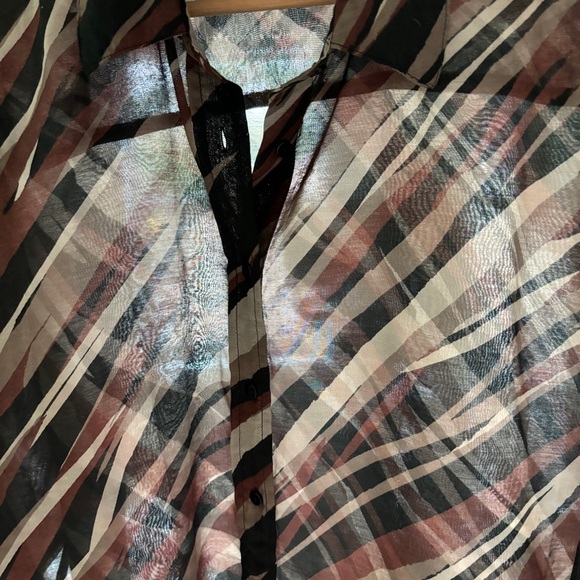 Stradivarius printed shirt in brown stripe size XL - Picture 6 of 7
